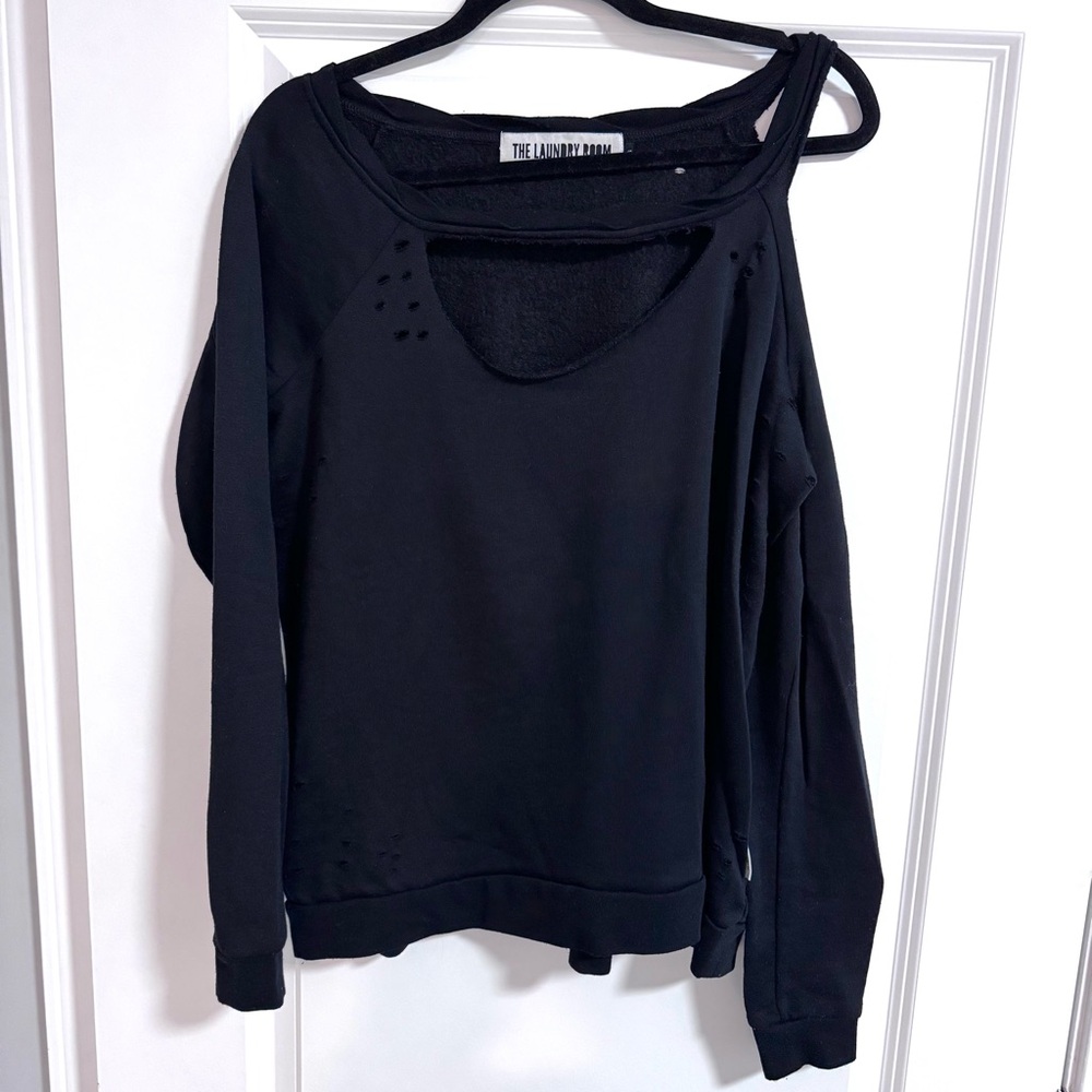 The Laundry Room L Colder Destroyed Sweatshirt Black Size Small